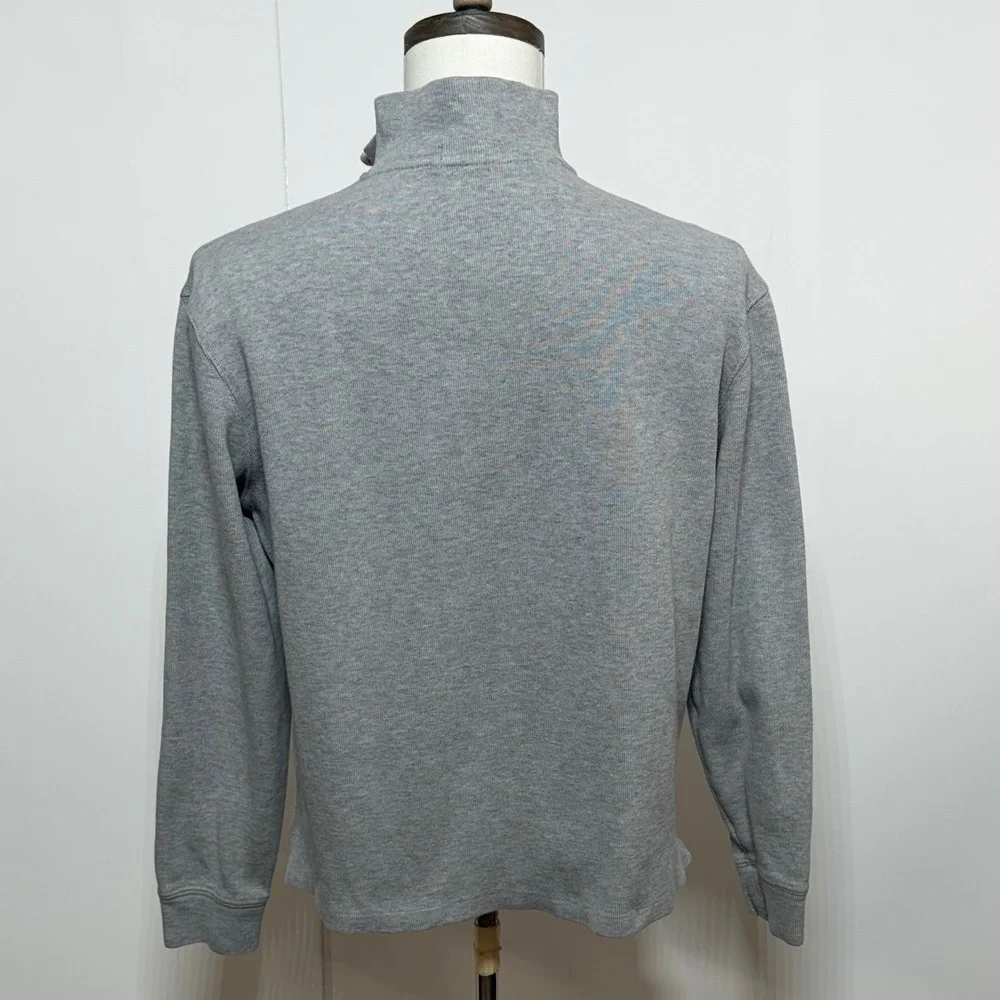 Polo Ralph Lauren Sweater Mens Medium Gray 1/4 Zip Pullover Long Sleeve Preppy